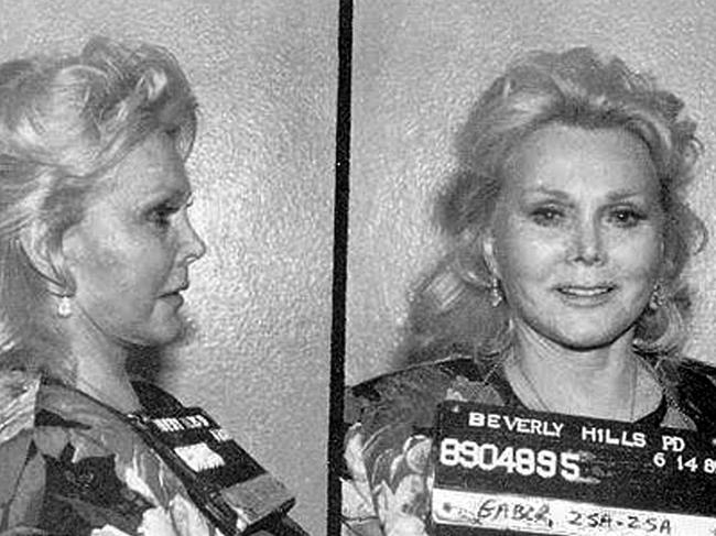 Actress and misdemeanant Zsa Zsa Gabor poses for a mug shot after being arrested for slapping a police officer on June 14, 1989 in Beverly Hills, California. (Photo by Michael Ochs Archives/Getty Images)
