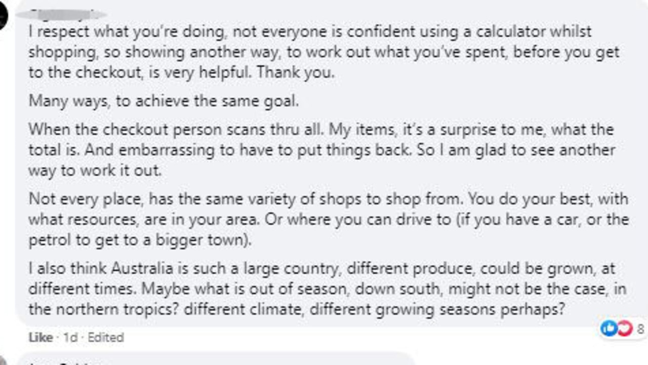 Others said it was handy particularly for those how are not confident in using a calculator. Picture: Facebook