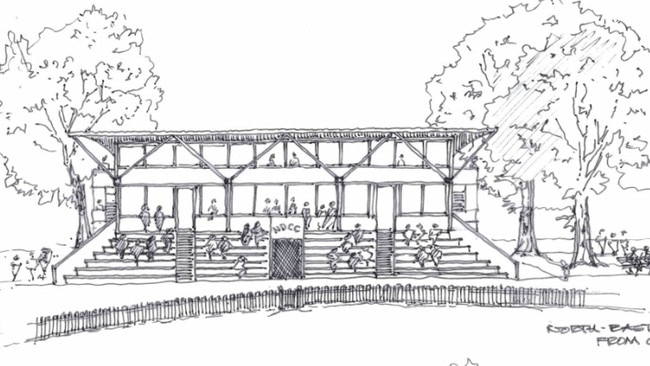 Artist impressions of the Mark Taylor Oval cricket grandstand. 