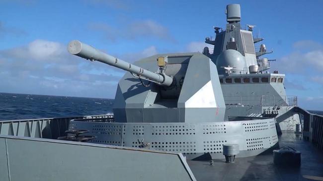 The Admiral Gorshkov frigate is armed with hypersonic missiles, which are difficult to track and intercept. Picture: Russian Defence Ministry