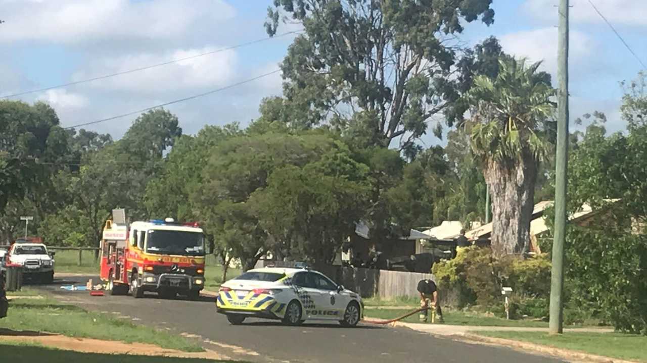 A Prince St Kingaroy home has been engulfed by flames in an early morning house fire on March 1, 2020. (Picture: Laura Blackmore)