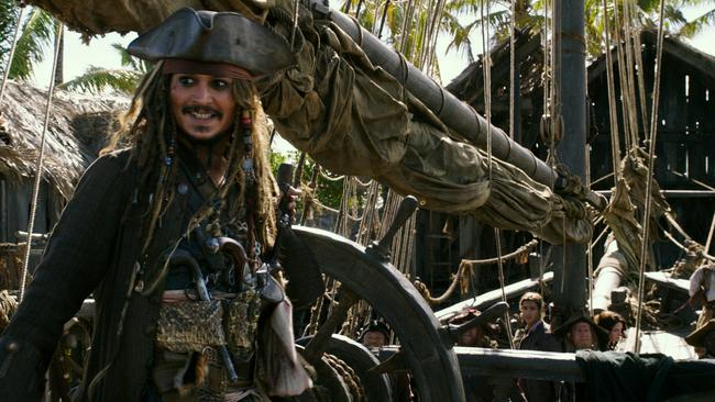 ..Johnny Depp on The Dying Gull in a scene from Pirates of the Caribbean 5. Picture: Disney Enterprises