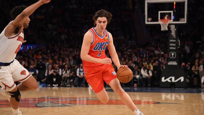 Josh Giddey of the Oklahoma City Thunder. Photo by Brian Babineau/NBAE via Getty Images