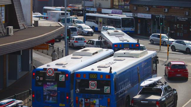 Spit Junction during peak hour. Picture: Phillip Rogers