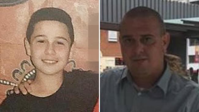 Jacob Hopkins, 14, and his father Peter Hopkins, 40.