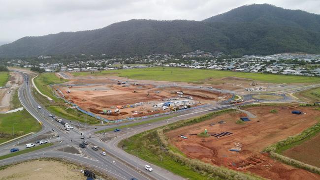 Aerial photo of earthworks commencing at the future Woolworths development site, off Draper Road at Gordonvale. Picture: Brendan Radke