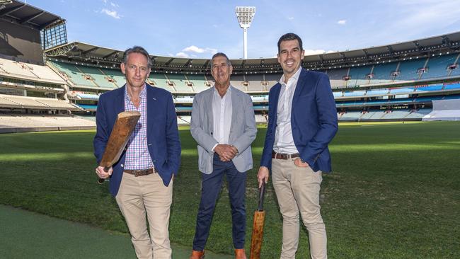 Steve Gledden (left), says Straight Bat’s investment strategy is like a “50/50 partnership, like a cricket innings with batsmen”. Picture: Supplied/Comma Films