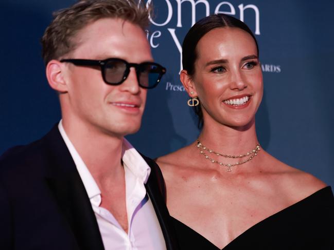 Simpson with his partner, Australian swimmer Emma McKeon. Picture: Hanna Lassen/Getty Images