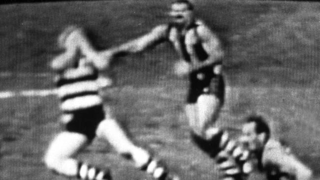 The 1985 incident between Leigh Matthews (right) and Neville Bruns. Photo: File