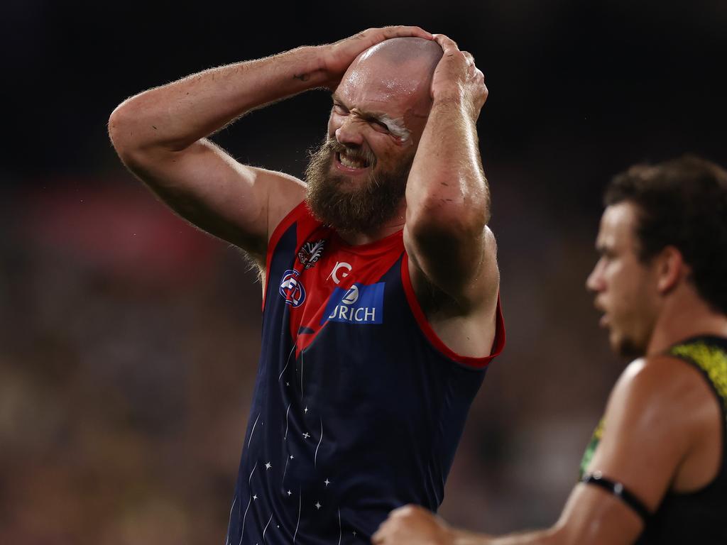 Max Gawn concedes he could have asked for more help after taking on a huge burden when troubles hit Melbourne. Picture: Michael Klein