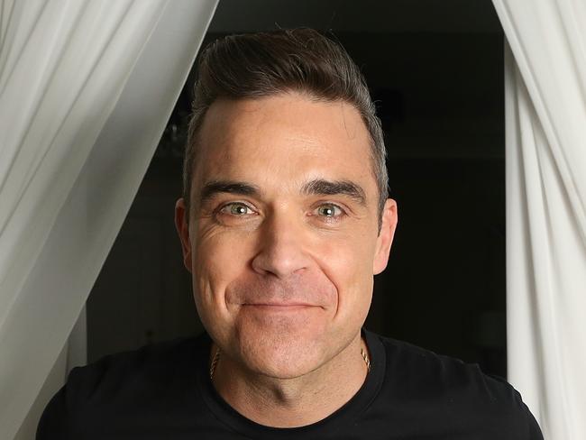 Portrait of pop star Robbie Williams. Picture: Adam Taylor