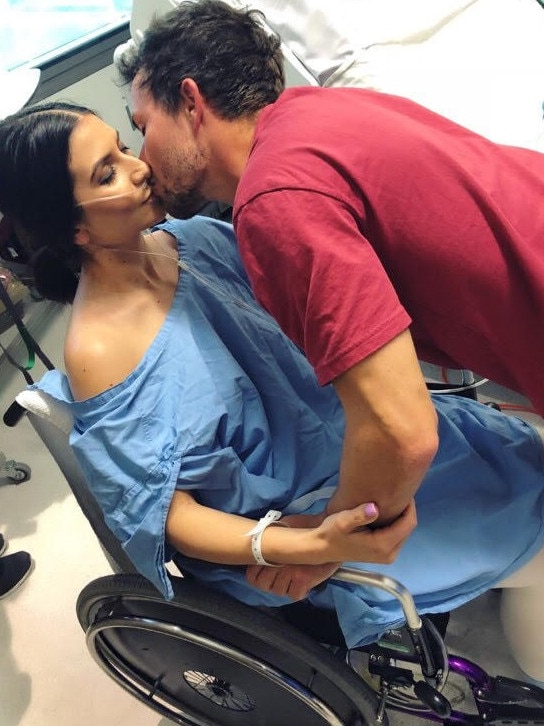 Christina is with her fiance James just after her accident.