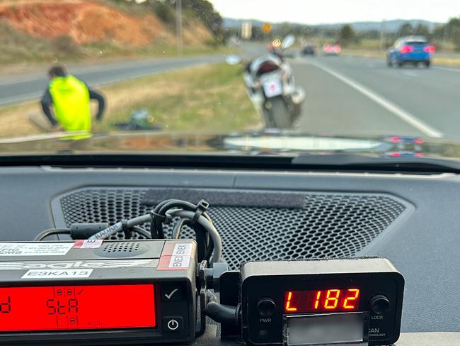 An 18-year-old Karabar man will face the ACT Magistrates Court after he was  'allegedly'  caught riding more than 180km/h in a 90km/h zone early this morning. Picture: ACT Police