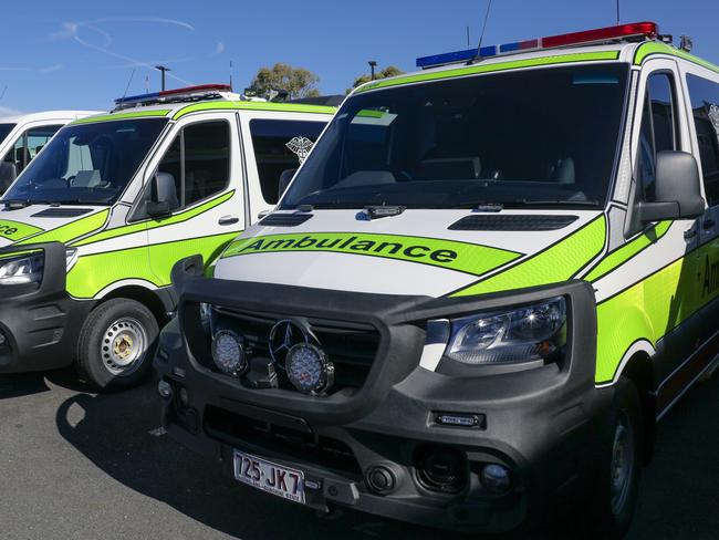 BRISBANE, AUSTRALIA - NewsWire Photos - JUNE 04, 2024: Generic photos of Queensland Ambulances as  260 extra Ambulance Officers are announced for Queensland, as part of the upcoming state budget. Picture: NewsWire / Glenn Campbell