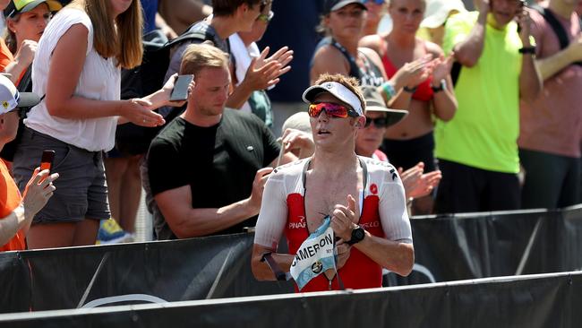 Cameron Wurf starts his run in the Ironman World Championships in Kailua Kona, Hawaii last year. Picture: MAXX WOLFSON/GETTY IMAGES for IRONMAN