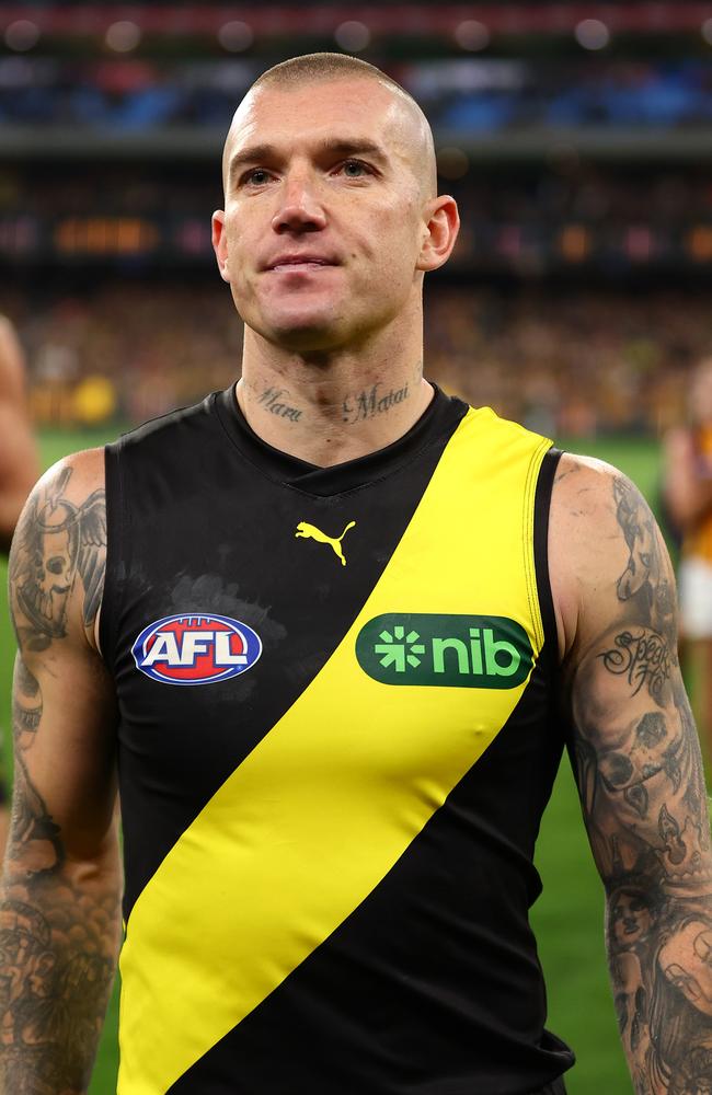 Swan says he is well aware of speculation swirling about Dustin Martin’s future after his 300th game. Picture: Getty Images