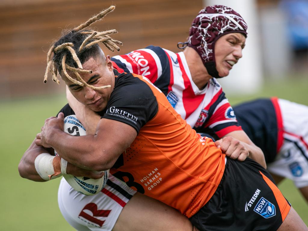 Xavier Tauaifaiga scored a try in Balmain’s round one upset victory. Picture: Julian Andrews