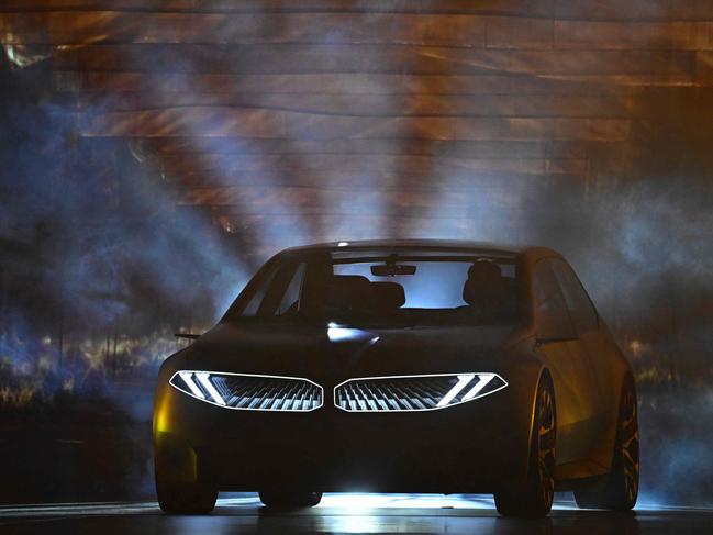 A study of the 'Neue Klasse' (New Class) project, the new electric vehicle concepts, is seen during a preview event in Munich on September 2, 2023, on the eve of the opening of the Munich Motor Show (IAA) on September 4, 2023. (Photo by Tobias SCHWARZ / AFP)