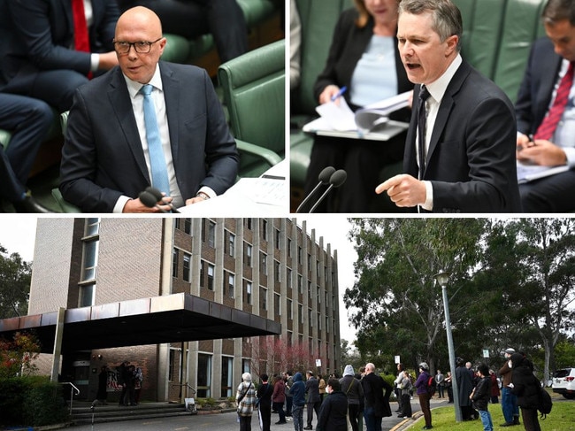 Opposition Leader Peter Dutton and Education Minister Jason Clare