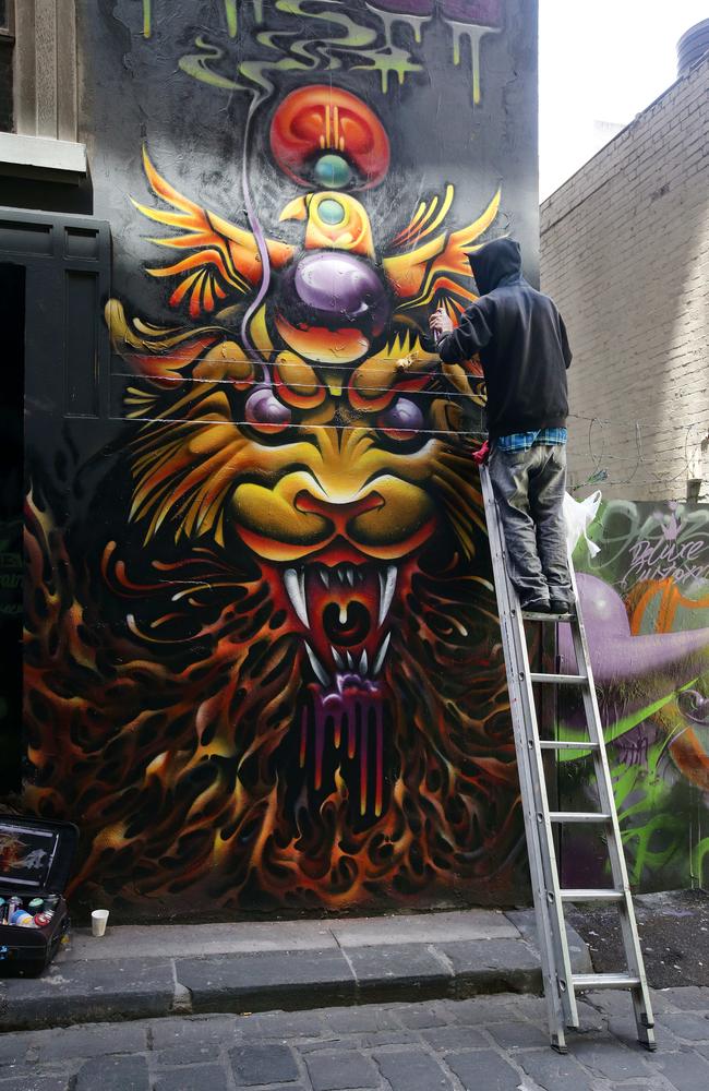 Hosier Lane nears competition with some amazing graffiti artwork