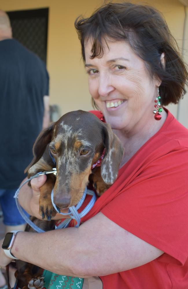 Kareena Hilet, of Grasstree Beach with Frankie at the Mackay Dachshund Christmas Party. Photo: Janessa Ekert