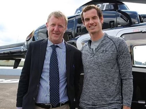 British tennis writer Mike Dickson, with Andy Murray, has been described as the "doyen" of tennis journalism. Picture: Supplied