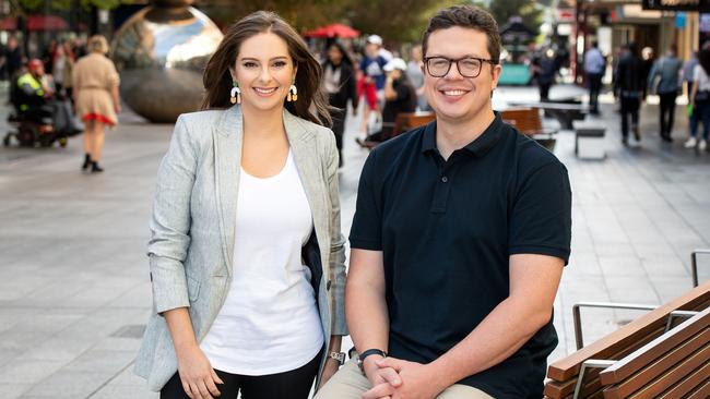 ABC Adelaide breakfast presenters Stacey Lee and Nikolai Beilharz. Picture: Supplied by ABC