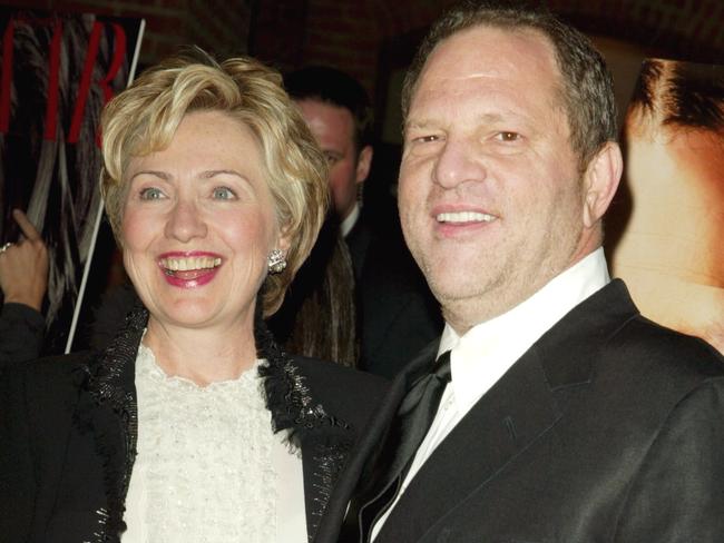 Hillary Clinton and Harvey Weinstein. Picture: Splash