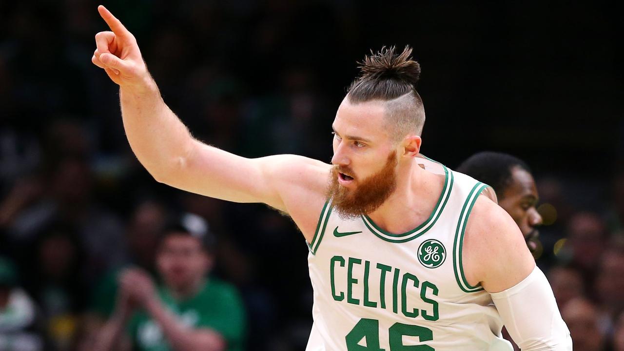 Aron Baynes in action for the Boston Celtics Picture: Maddie Meyer/Getty Images