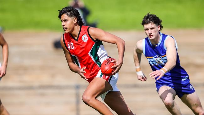 North Adelaide prospect Isaac Keeler in action for Henley during the state knockout grand final against Sacred Heart. Picture: Tom Huntley