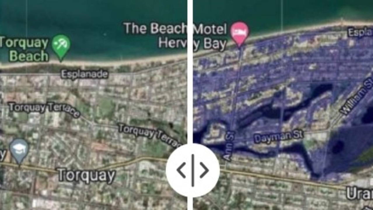 Hervey Bay, like a number of Wide Bay townships and suburbs, faces the threat of having hundreds of homes become submerged as a result of rising sea levels, flood modelling based on IPCC climate report changes reveals.