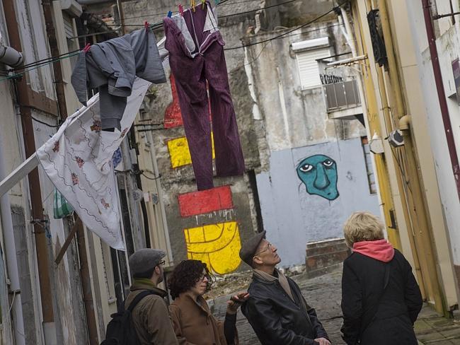 Guide Margarida Castro Felga during a tour in central Porto. Picture: AFP