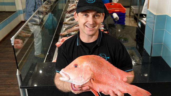 Dandenong Market's newest fishmonger, MC Quality Seafood’s Michael Curmi, is gearing up for Good Friday. Picture: Penny Stephens