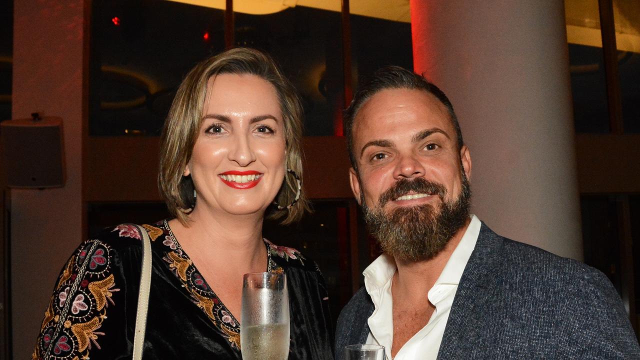 Taryn Poole and Evan Zikos at GC Suns 2022 season launch at Nineteen at The Star Gold Coast. Pic: (c) Regina King