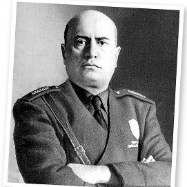 Italian dictator Benito Mussolini shown in 1936.