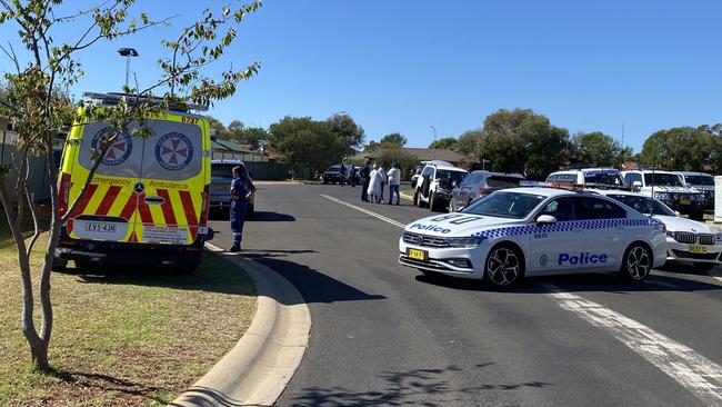 A local road was closed while the stand-off with police occurred. Picture: Tijana Birdjan