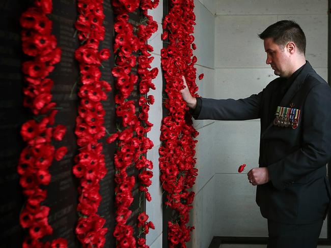 The ANZAC Day Dawn Service at the Australian War Memorial in Canberra. Picture: Kym Smith