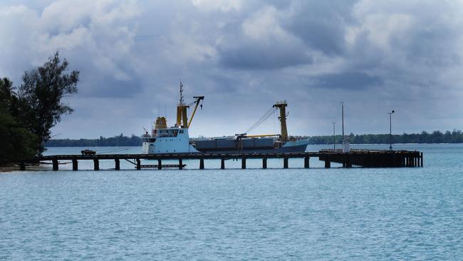 Manus Island jetty at the naval base.