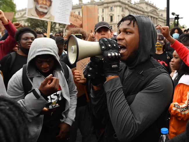 Star Wars actor John Boyega has called for racial equality in a powerful speech given at protests in London over the death of George Floyd. Picture: Getty Images