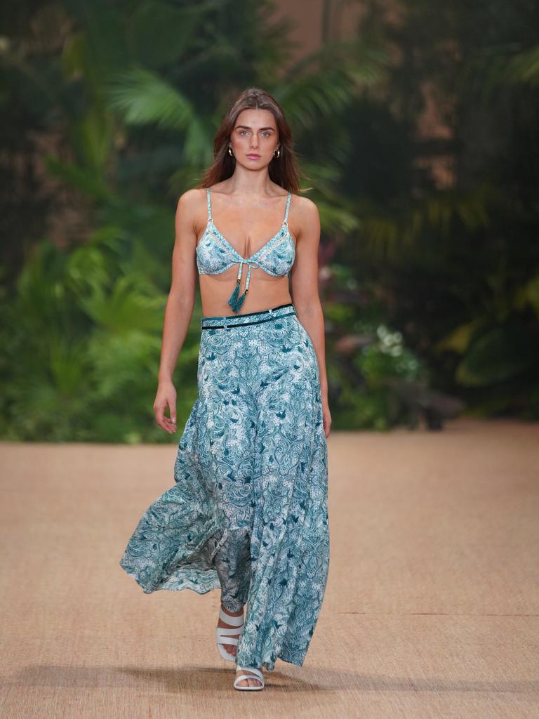 Aqua Blu’s collection featured breezy tropical-themed swimwear. Picture: Supplied