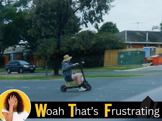 WTF man on scooter with slab