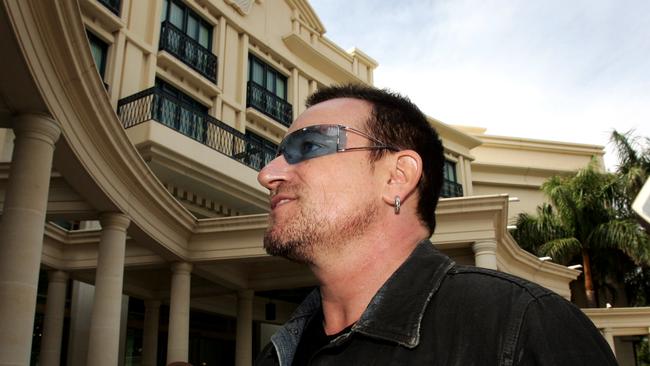 Bono outside the Versace. Picture: Adam Head