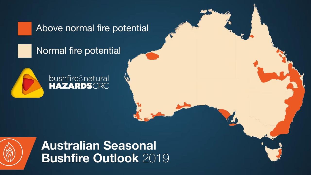 More bushfires are likely for the east, southeast and south west coasts. Picture: BOM.