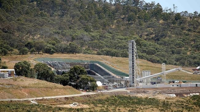 The Tantangara site where tunnelling machine Florence has begun her journey but is now stuck. Picture: Jane Dempster/The Australian