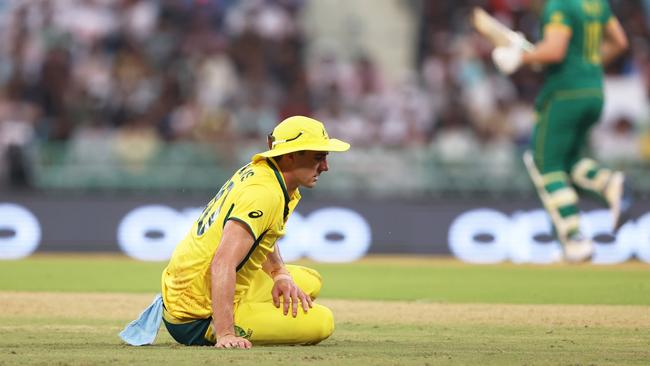 Pat Cummins had a poor day in the field. Picture: Getty Images