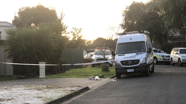 Police vehicles remained at Campbelltown on Sunday. It is understood officers and detectives were at the scene late into the night examining the area.