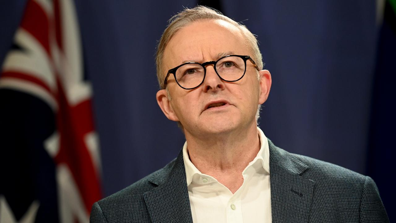 Mr Albanese said Scomo’s ‘conspiracy’ theories was not appropriate behaviour for a former national leader. Picture: Jeremy Piper/NCA NewsWire