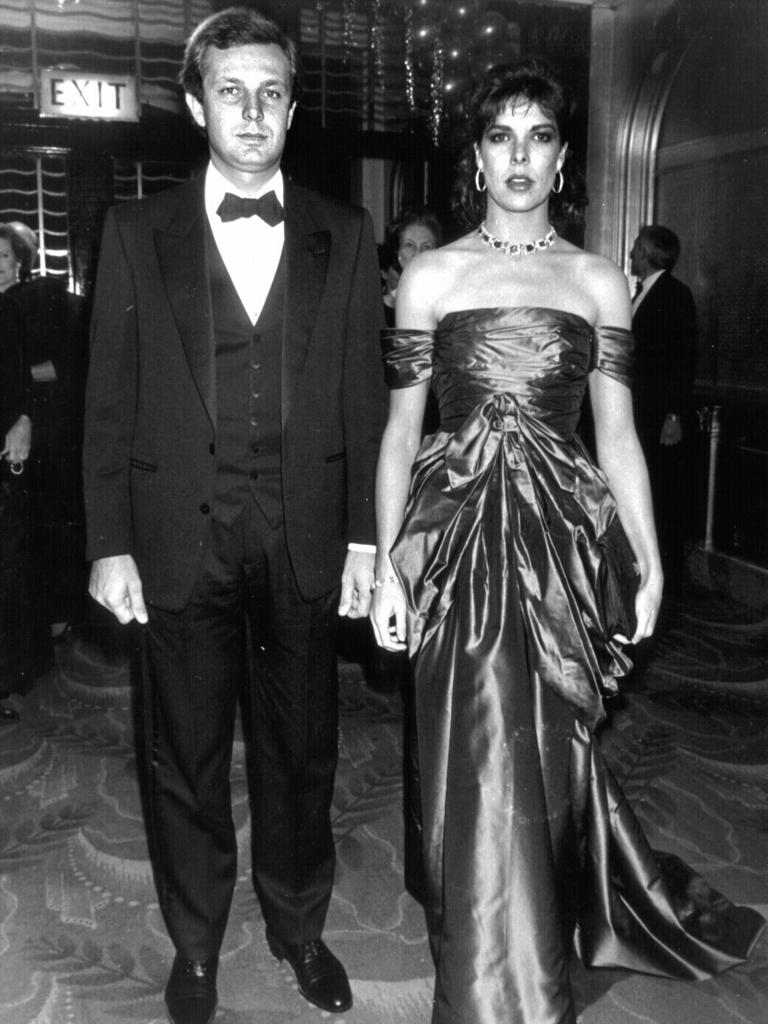 Princess Caroline of Monaco with husband Stefano Casiraghi. He later died in a speed boat crash in 1990.