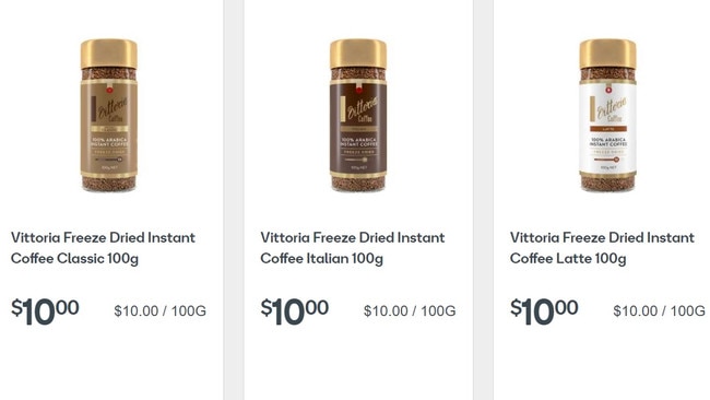 Vittoria is the number two brand in the 100g Freeze Dried segment in Woolworths over the last four weeks. Picture: Supplied