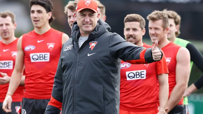 Coach John Longmire is rejuvenated for the task ahead as the Swans prepare to take on the Giants in the opening round. Picture: Michael Klein